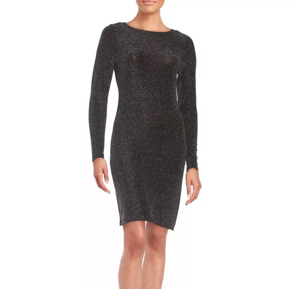 Michael kors long sleeve black sparkly dress